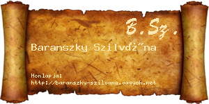 Baranszky Szilvána névjegykártya
